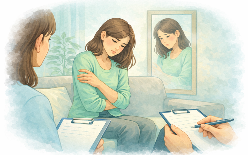 A moment of reflection in therapy